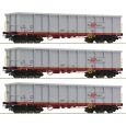 6600121 H0 3er Set Offene Güterwagen Eanos, ÖBB, Ep. VI Thumbnail 1