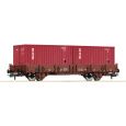6600138 H0 Schwenkrungenwagen Ks mit zwei Containern DSR, DR, Ep. IV Thumbnail 1