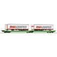 6600005 H0 Doppeltaschen-Gelenkwagen mit LkW-Aufliegern, T3000e, Sdggmrss Thumbnail 1