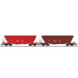 L260223 N 2-tlg. Set, Getreidetransportwagen Uagpps, Bulgarien, rot, Ep. V-VI Thumbnail 1