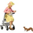 44945 G Alte Dame mit Rollator, Eichhörnchen fütternd Thumbnail 1