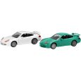 014083 H0 MiniKit: Porsche 911 GT3 (996) Grandprix Weiß und hellgrün, 2 Stück Thumbnail 1