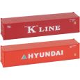 182055 H0 2er Set 40‘ Container "K-LINE" und "HYUNDAI" Thumbnail 1