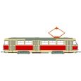 64500 H0 Tatra Straßenbahn T3/T4, hellbeige/rot