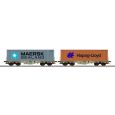 36604 H0 Containertragwagen Sgmmns, D-AAEC, Ep. VI, Container MSKU + HLXU Thumbnail 1