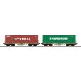 36609 H0 Containertragwagen Sgmmns, D-AAEC, Ep. VI, Container HDMU + EGHU