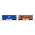 36610 H0 Containertragwagen Sgmmns, D-AAEC, Ep. VI, Container CSNU + HLXU