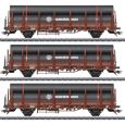 Märklin 46563 H0 3er Set Rungenwagen, DB, Ep. IV, mit Stahlröhren-Beladung, Set 1