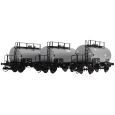 120118 TT 3er Set Kesselwagen 'Deutz', DR, Ep. IV, grau mit Flicken