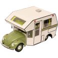 18U00185 VW Beetle 1960 Motorhome, green (1:18)