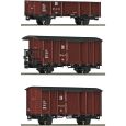 6640008 H0e 3er Set Güterwagen DR Ep.III-IV Thumbnail 1