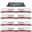 Märklin 36649 H0 E-Lok BR 185.2 + 4x Doppel-Taschenwagen Sdggmrss 738 SET Thumbnail 1