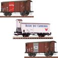 58929 Bierwagen + 47896 Güterwagen Kambly + 47898 Güterwagen Jura Thumbnail 1