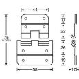 Adam Hall 2253 Aushängescharnier schwere Ausf. gekröpft Thumbnail 2