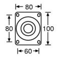 Lenkrolle 100mm ohne Feststeller Guitel Blue Wheel Thumbnail 2
