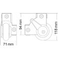 Adam Hall 37451 Einbau Eckrolle 75mm Druckguss-Gehäuse Thumbnail 2