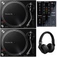 Pioneer PLX-500 K Doppelpack + DJM-350 + HDJ-700 DJ Set Thumbnail 1