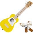 Loog Ukulele für Kinder gelb + AMD Ukulele Gurt Weiß Thumbnail 1
