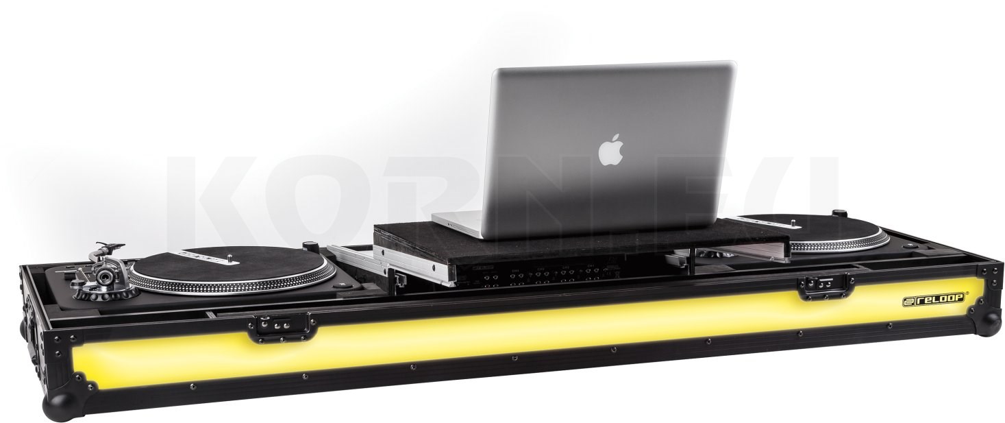 Reloop Turntable/Mixer Konsolen Case Laptop TrayLED