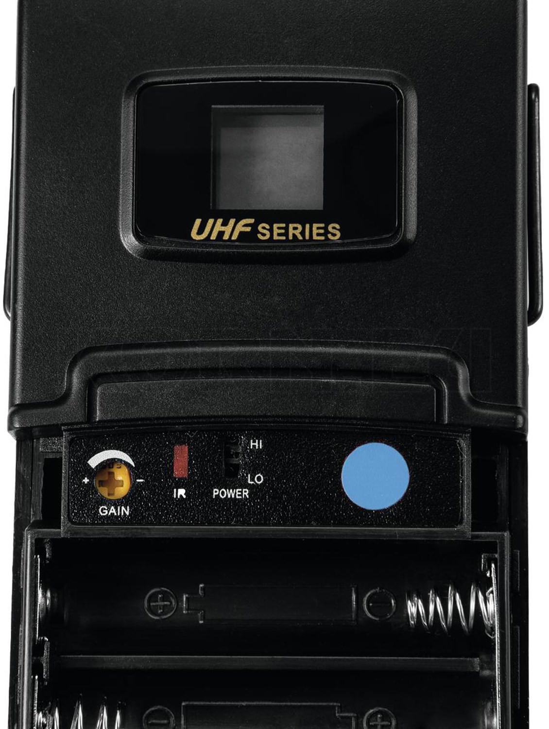 OMNITRONIC UHF-502 Taschensender – 823-832 MHz, Mit Lavalier-Mikrofon, CH B Orange, 50 M Reichweite