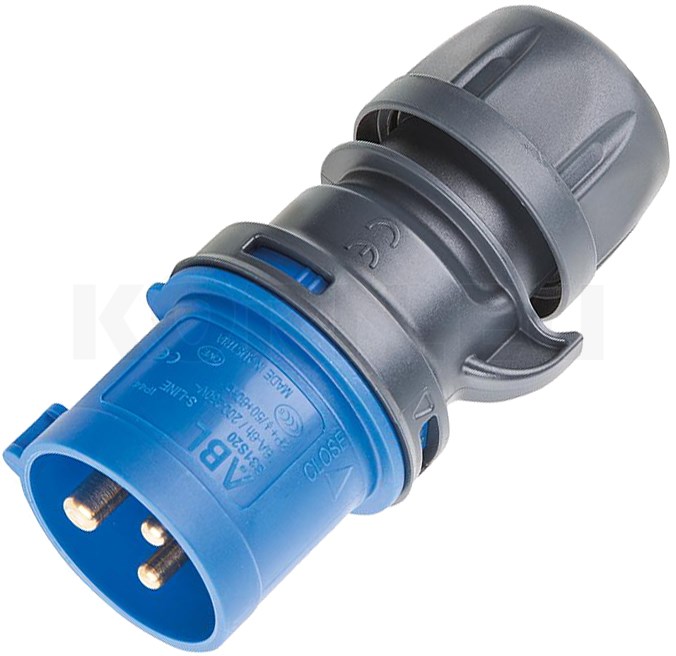 CEE Stecker 16A 3-polig IP44 Blau - Wasserdichter Camping Stecker Für Wohnmobil & Wohnwagen