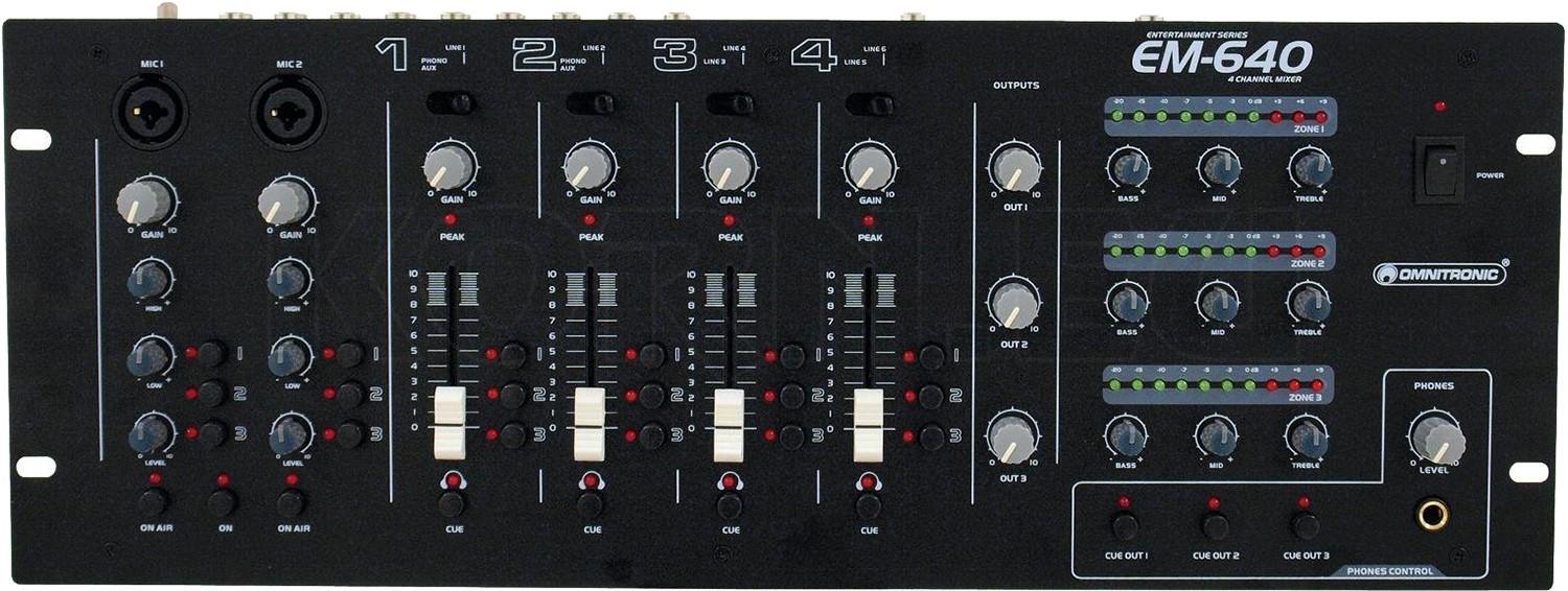 OMNITRONIC EM640B Stereo Rack Mixer music store