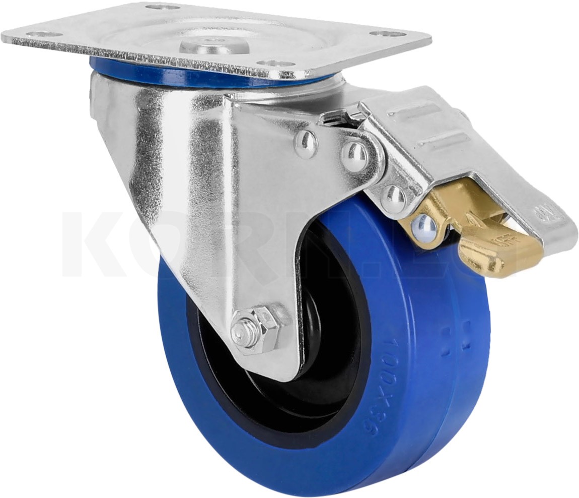 Adam Hall 372101 Lenkrolle 100 mm, mit blauem...