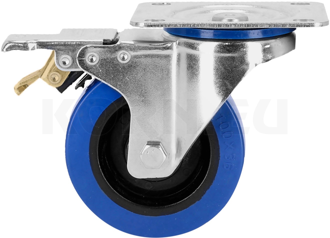 Adam Hall 372101 Lenkrolle 100 mm, mit blauem...