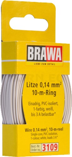Cavo Elettrico BRAWA 3102 – Rosso 0,14 Mm², 10 Metri – Modellismo Ferroviario