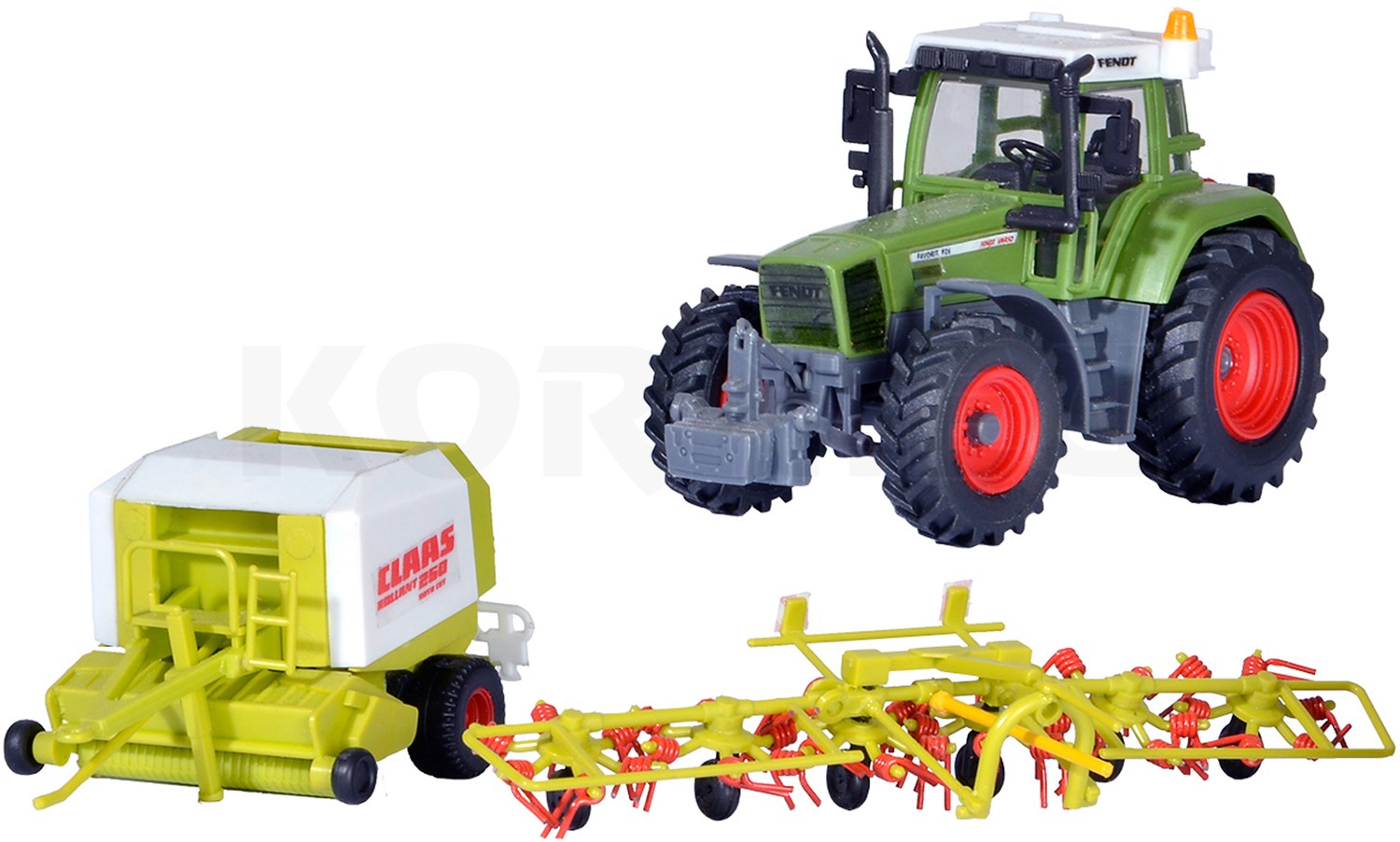 Kibri H0 - Set Tracteur FENDT Avec Épandeur Et Râteau à Foin - Modèle Réduit Agricole Pour Maquettes