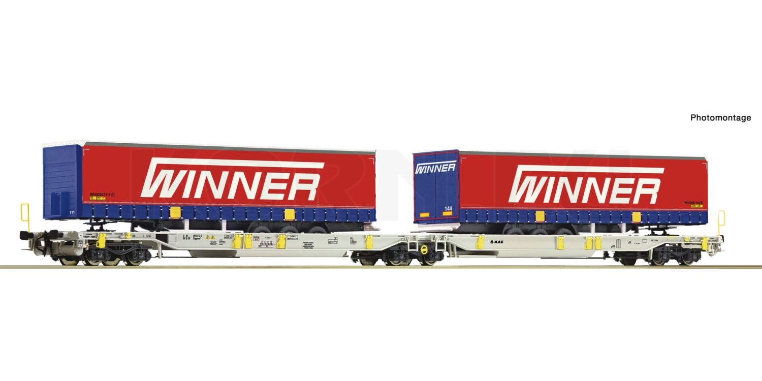 Wagon Roco 76426 - Doppeltaschen-Gelenkwagen T2000 AAE ONE DC - Neuf
