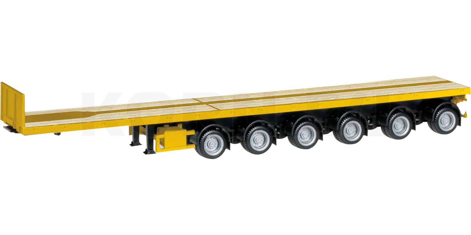 Herpa 076715 Rimorchio Portazavorra Nooteboom Giallo 6 Assi Scala 1:87 H0 - Nuovo In Scatola