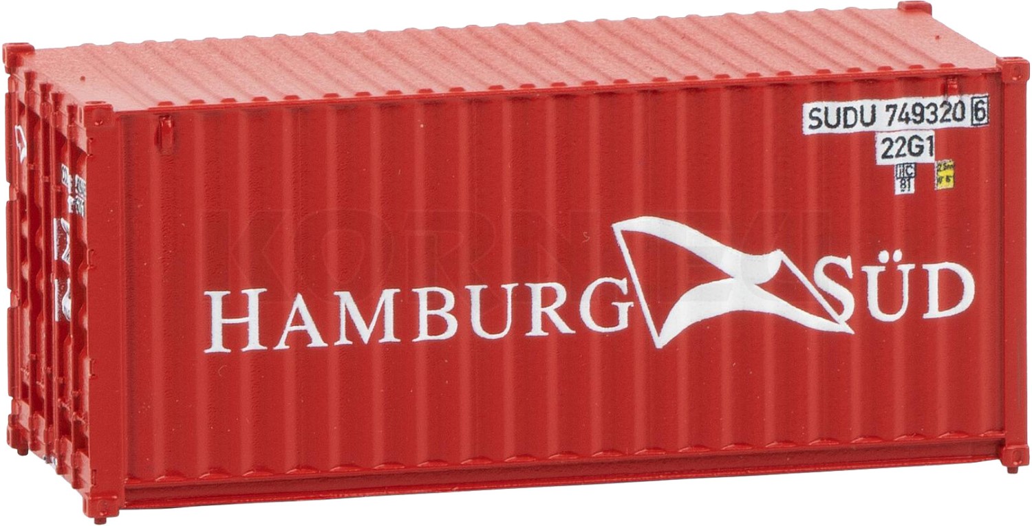 Digital Print Label Container Model Faller 20' Hamburg Süd Container H0 Digital Print Label Container Model Faller 20' Hamburg Süd Container H0