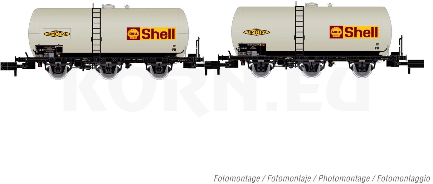 Arnold HN6609 2-tlg. Set Kesselwagen Uh, „Shell",...