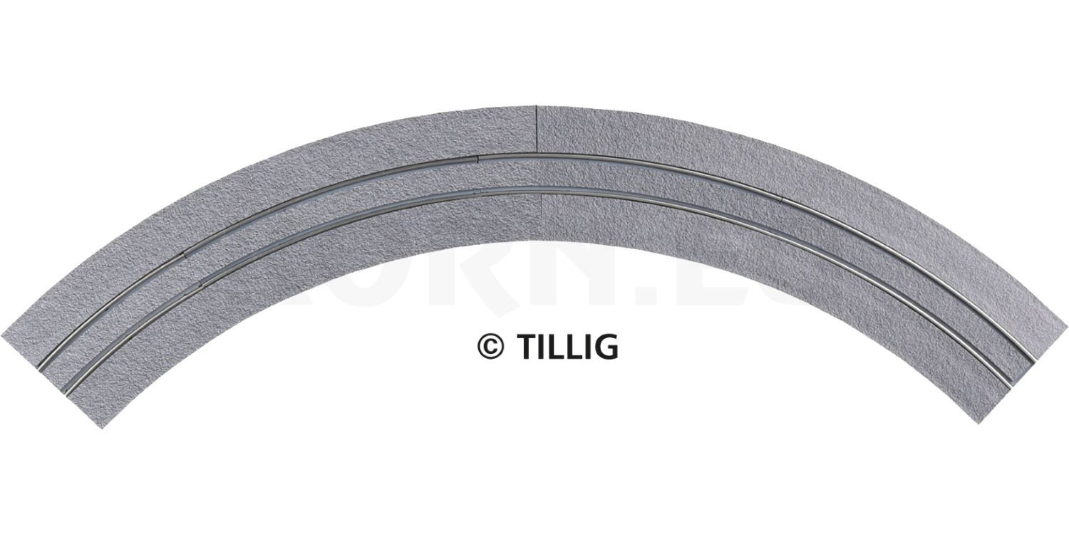 Tillig 87257 Straßenbahngleis R250 90°(1-spurig) Asphalt