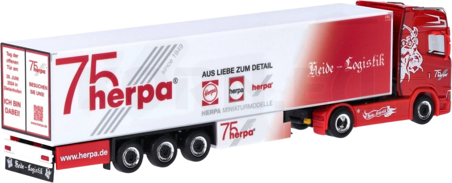 Maqueta Herpa Scania CS 20 HD Con Semirremolque Frigorífico Eisinger – Escala 1/87, Colección Alemana De Alta Calidad