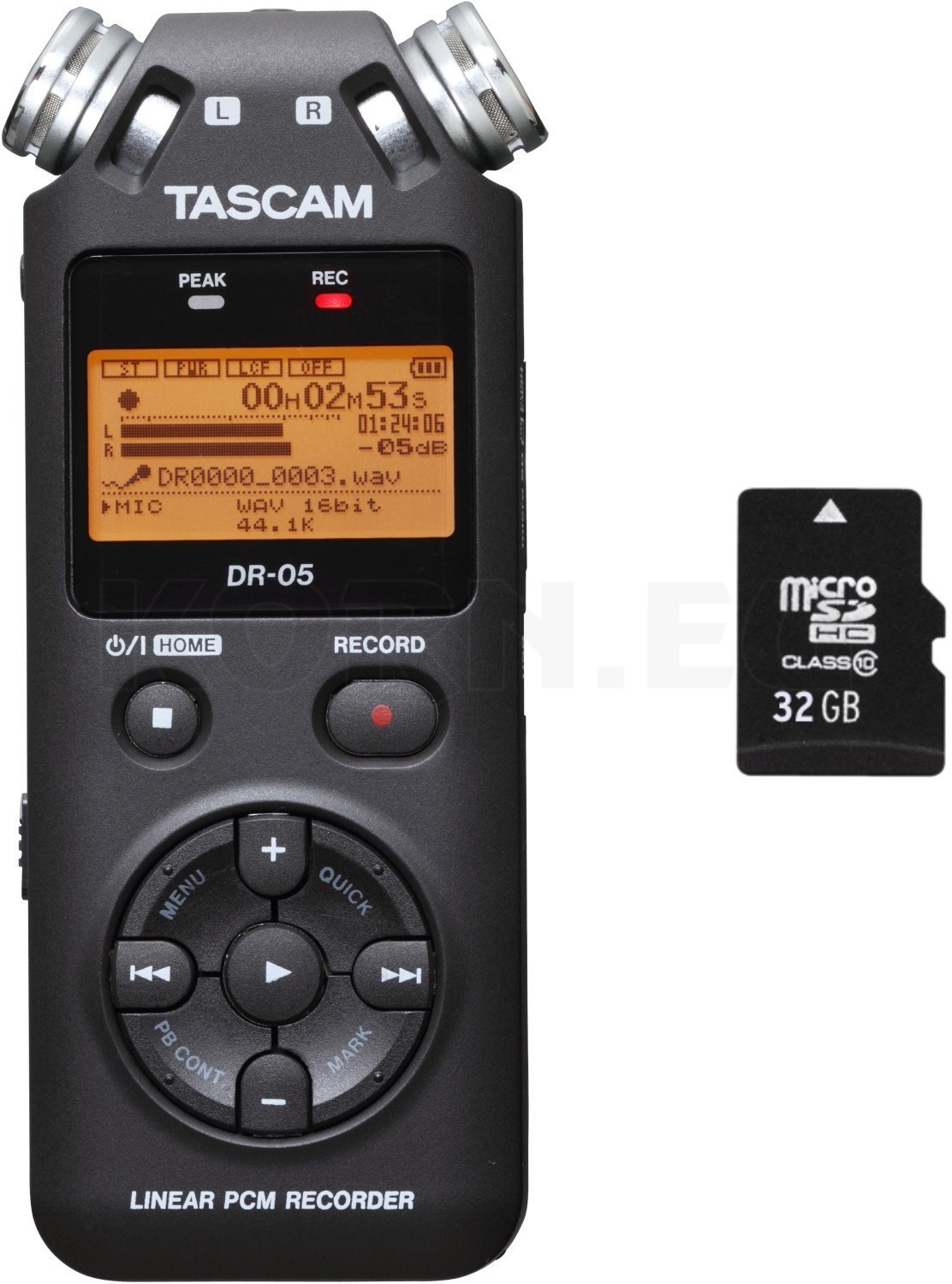 Tascam DR05 V2 + 32 GB Micro SD HC Card