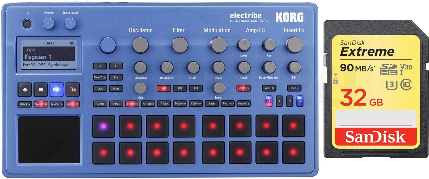 Electribe 2 BL Blau + 32 GB SD HC Card Set