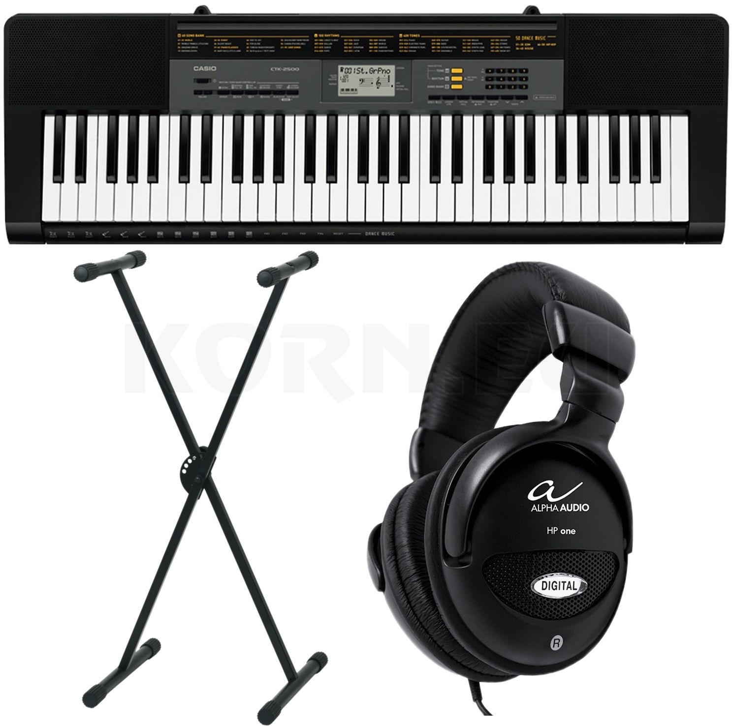 Casio CTK-2500 Keyboard + Kopfhörer + Stativ Set | music store