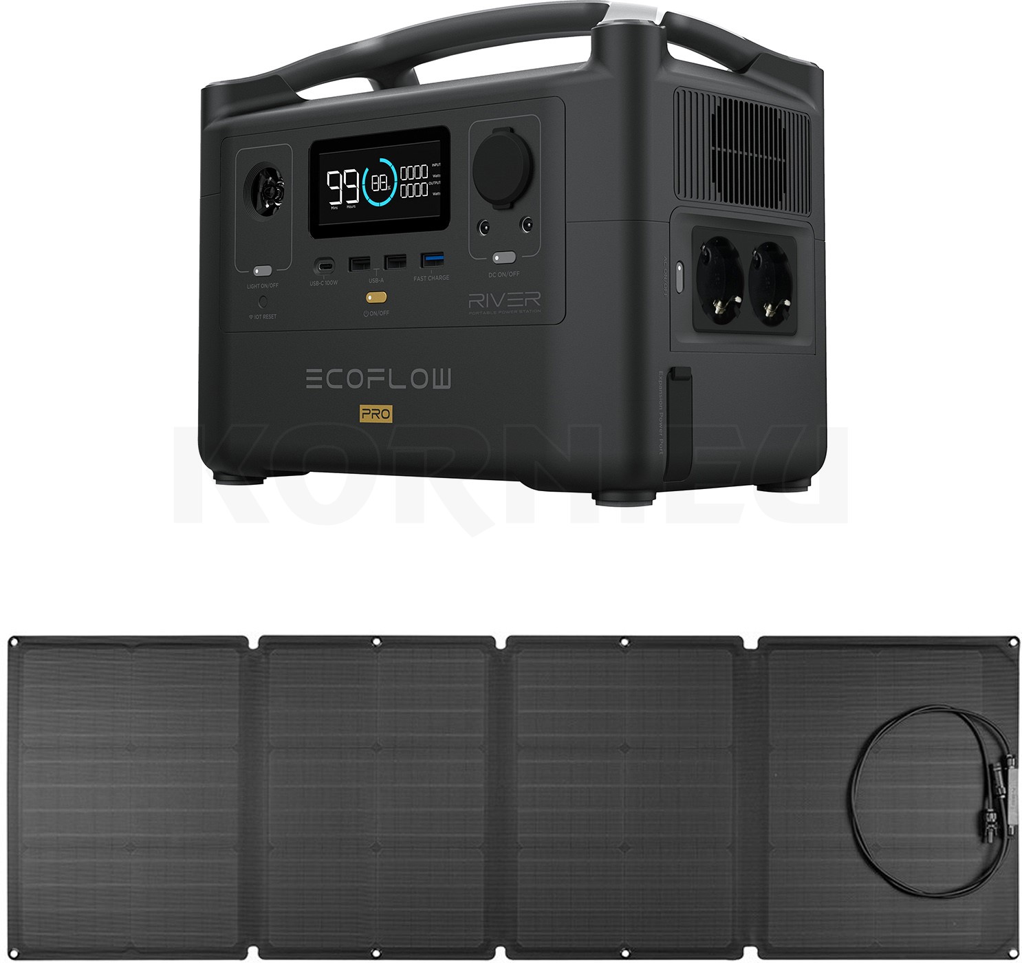 Ecoflow River Pro Mit Solarpanel 200 Watt EcoFlow River Pro + 1x EcoFlow 110W Solar Panel | Musikhaus