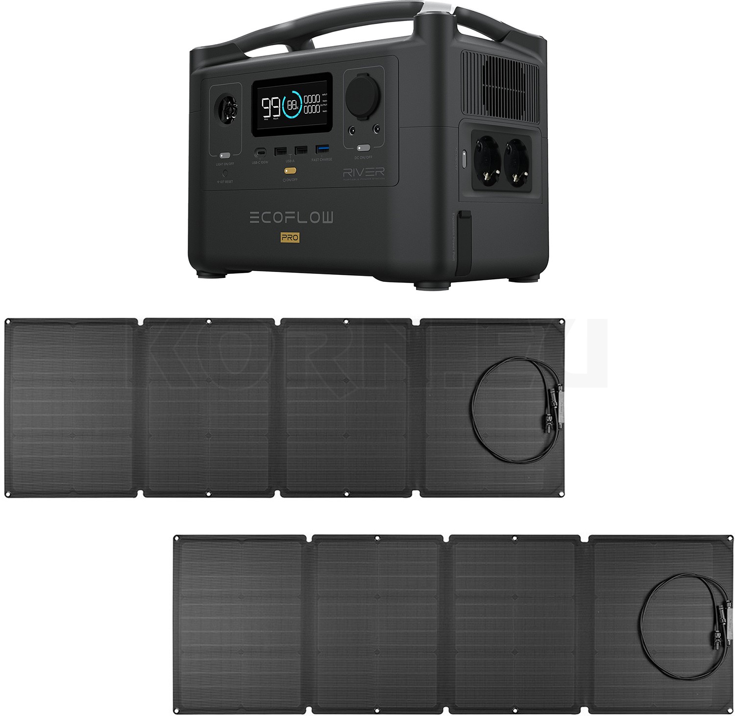 EcoFlow River Pro 2x EcoFlow 110W Solar Panel Musikhaus