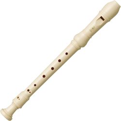 C-Sopran Blockflöte - C-Flöte für Kinder, weiß, barocke Griffweise,  Doppelloch, mit Reinigungsstab