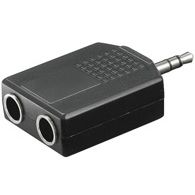 Adapter Klinke St. 3,5mm 2 x Buchse 6,35mm mono 156076
