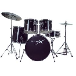 Basix Schlagzeug Classic Plus Set 2 schwarz