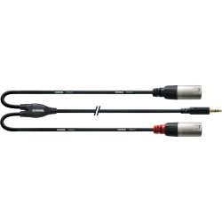 Cordial Klinke 3,5mm stereo / 2x XLR male CFY 1,8 WMM