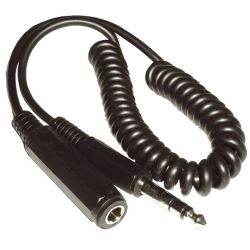 Kopfhörer Verlängerung 1m Spiral Kabel (6,35mmKlinke Bu/6,35mm Klinke St)
