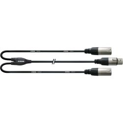 Cordial XLR female / 2x XLR male CFY 0,3 FMM