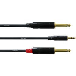 Cordial Klinke 3,5 stereo / 2 x Klinke 6,3 mono 1,5m