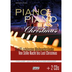 Hage - Piano Piano Christmas leicht bis mittelschwer (+2 CD's) - f. Klavier