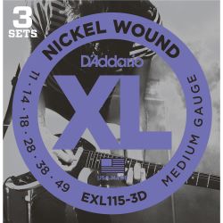 Daddario EXL115 E-Gitarren Saiten 3-D Pack